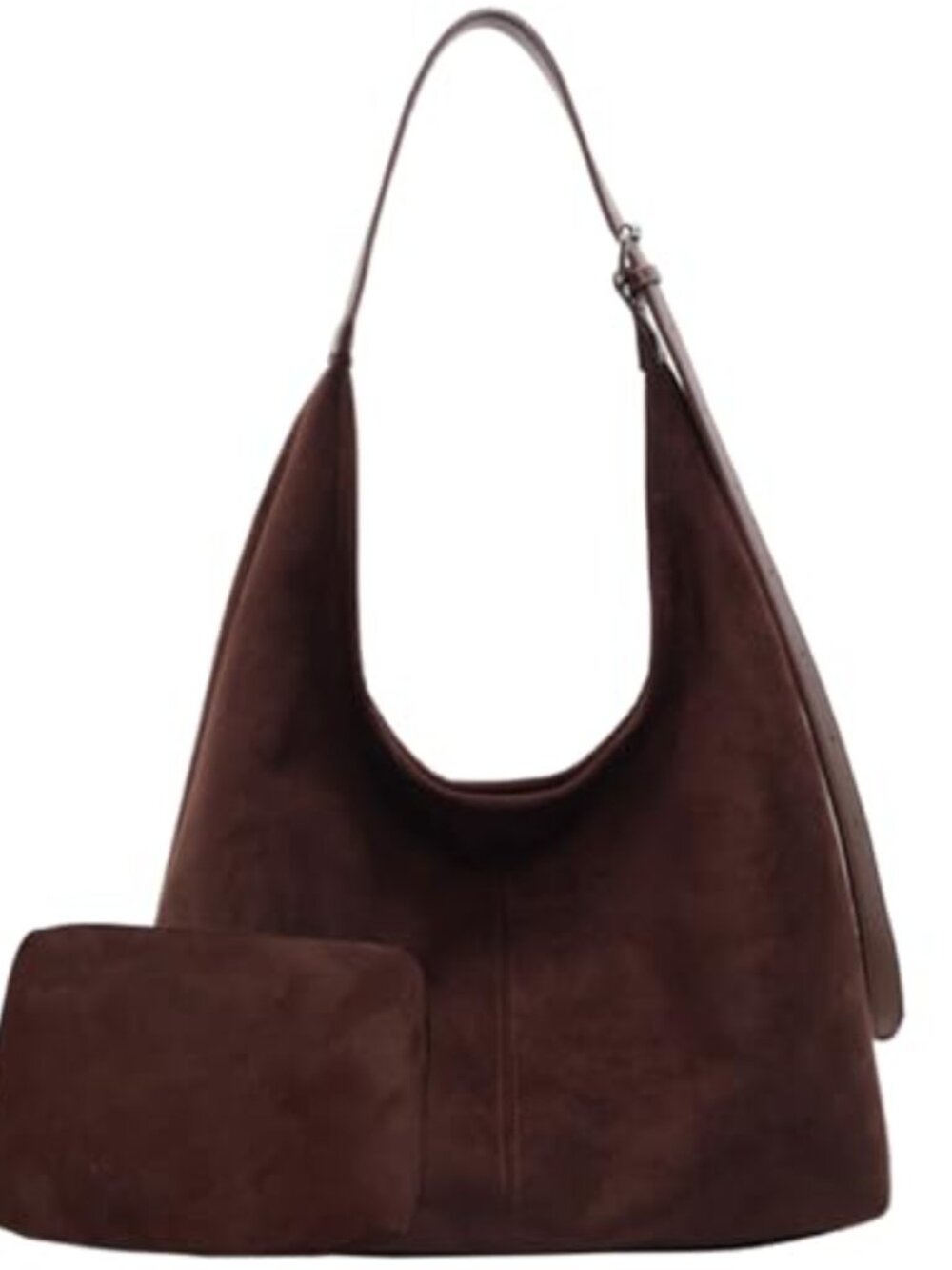 Suede Hobo Bag with Magnetic Buckle Shoulder Handbag for Travel Work Shopping